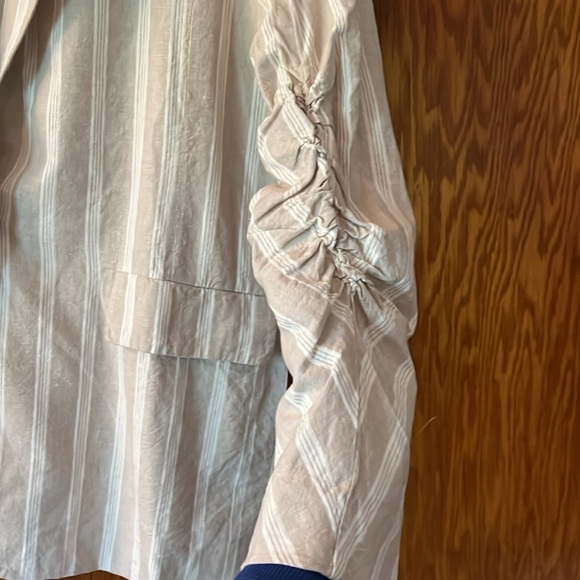 Free People Fern Stripe Oversize Linen Blend Blazer Size S NWT - Picture 9 of 14